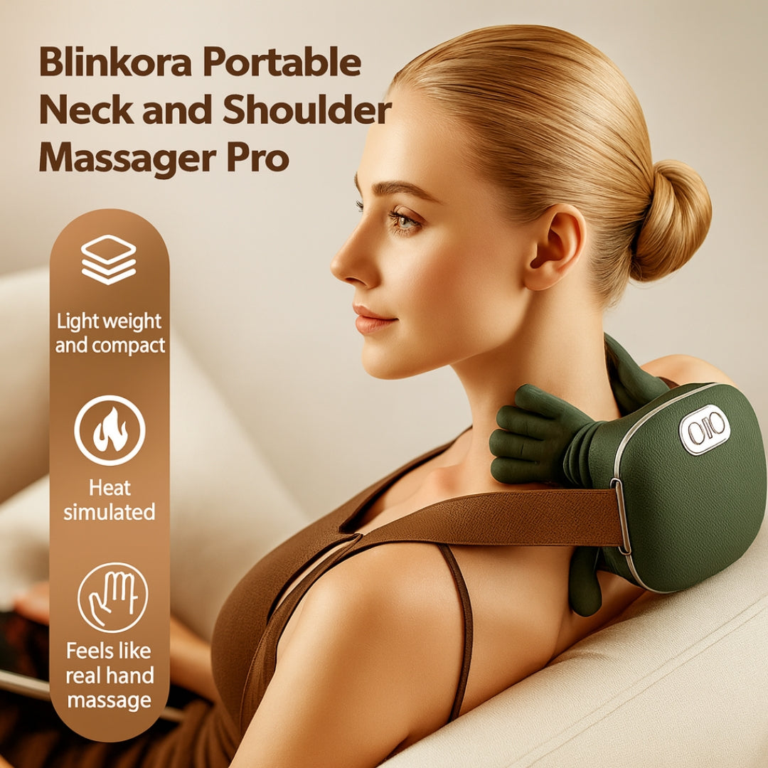 Blinkora Finger Pressure Heated Neck & Back Massager Pro