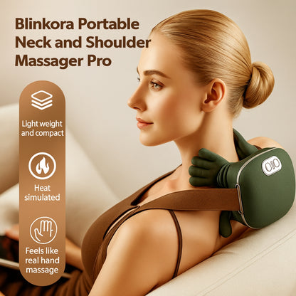 Blinkora Finger Pressure Heated Neck & Back Massager Pro